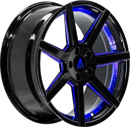 ARMED SYNDICATE ASSASSIN 74.1 18x8 5x120 35 GLOSS BLACK + BLUE