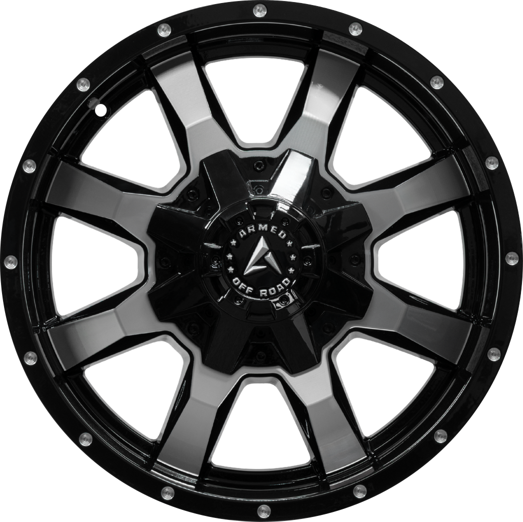 ARMED OFF-ROAD FRONTLINE 125.1 20x9 8x165.1|8x170 12 GLOSS BLACK MACHINED FACE