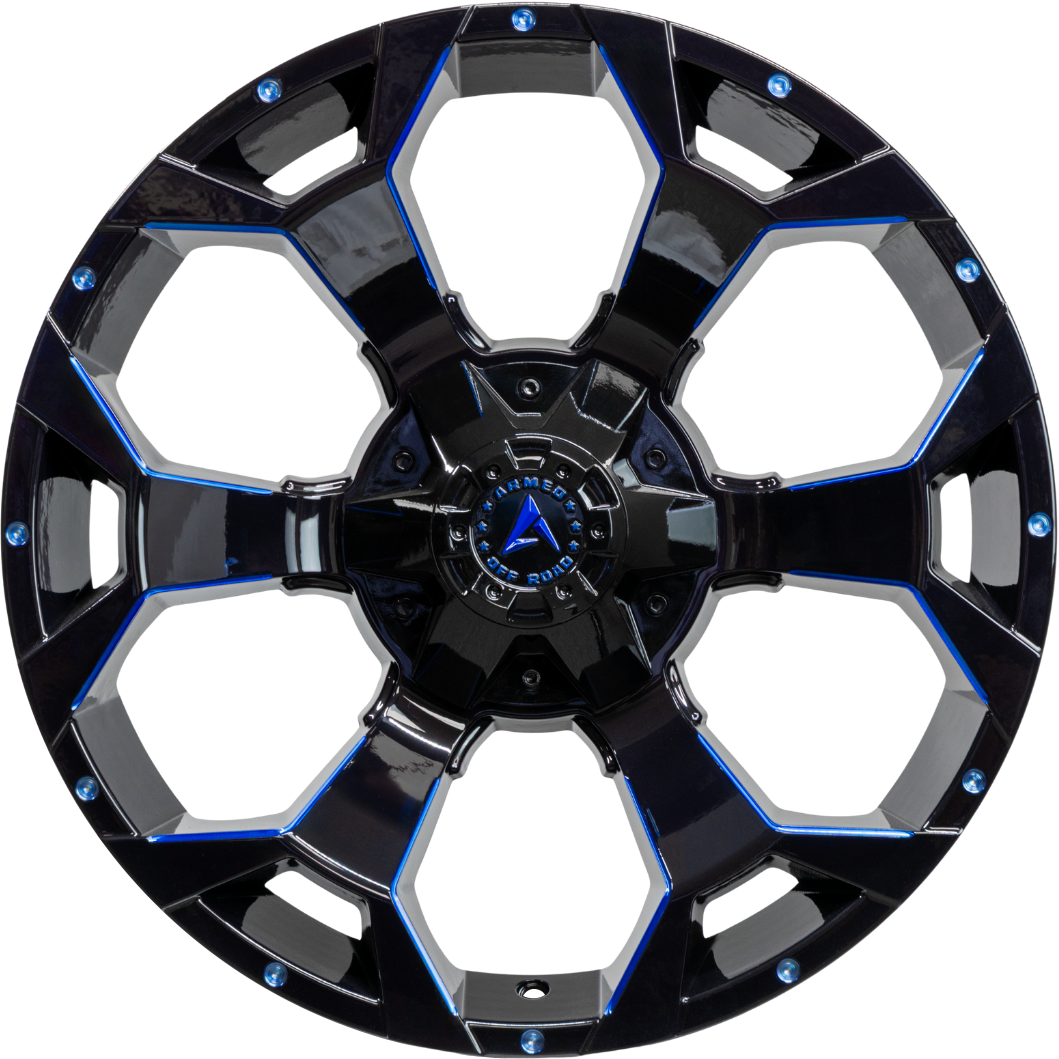 ARMED OFF-ROAD BOMBER 108.1 20x10 6x135|6x139.7 0 GLOSS BLACK BLUE MILLED