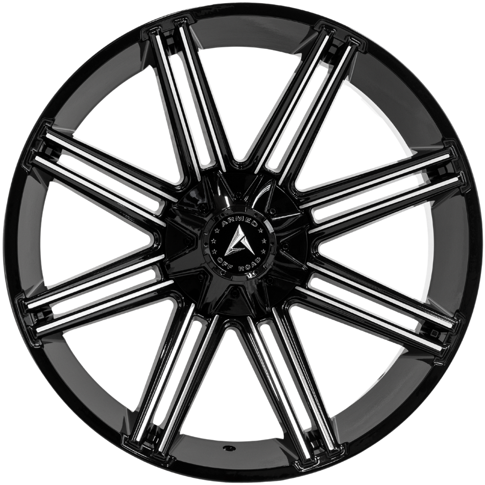 ARMED OFF-ROAD CHOPPER 125.1 24x12 8x165.1|8x170 -44 GLOSS BLACK MACHINED