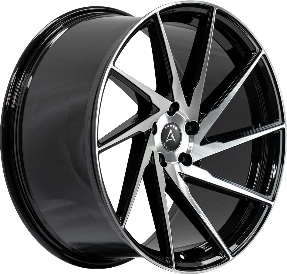 ARMED STREET 9MM 74.1 20x10 5x112|5x114.3 40 GLOSS BLACK MACHINED FACE