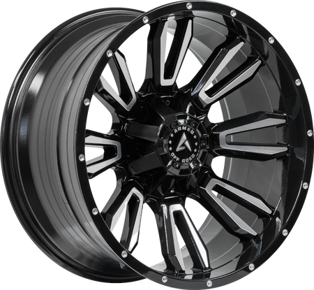 ARMED OFF-ROAD DAGGER 125.1 20x10 8x165.1 -24 GLOSS BLACK MACHINED FACE