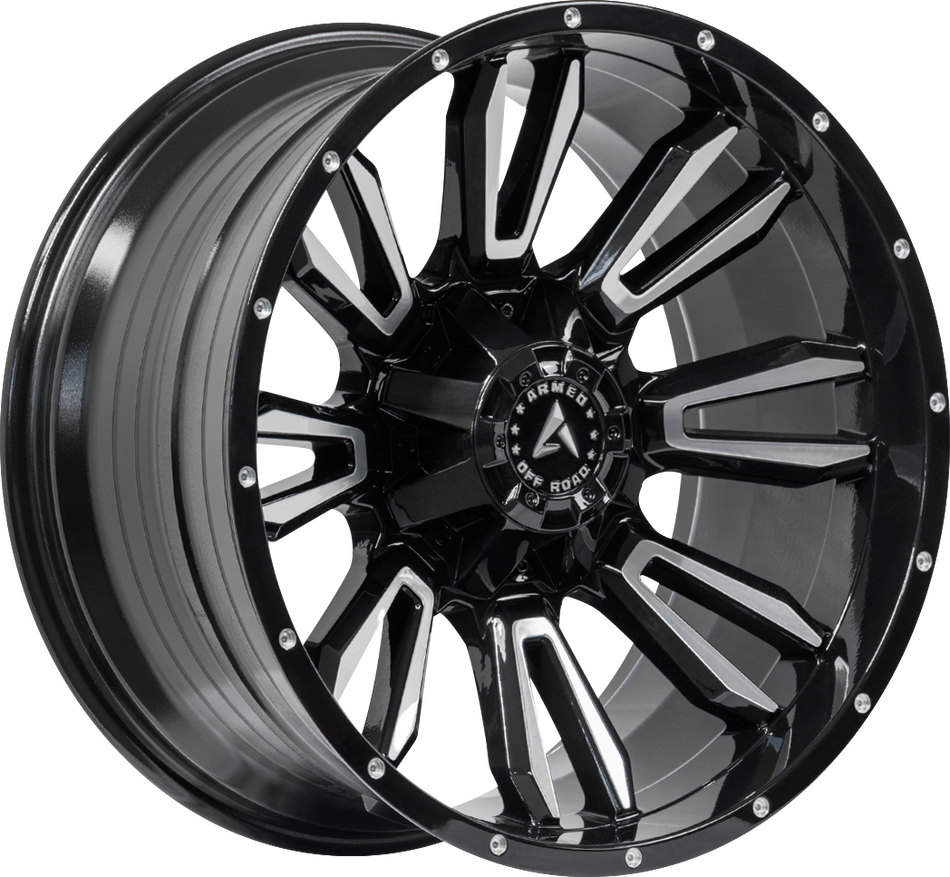 ARMED OFF-ROAD DAGGER 78.1 20x10 5x127|5x139.7 -24 GLOSS BLACK MACHINED FACE