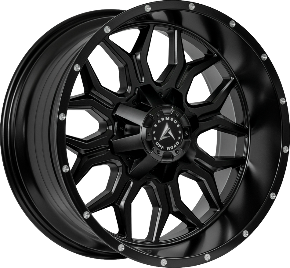 ARMED OFF-ROAD INFANTRY 110.1 20x12 5x139.7|5x150 -44 SATIN BLACK + MILLED HOLES