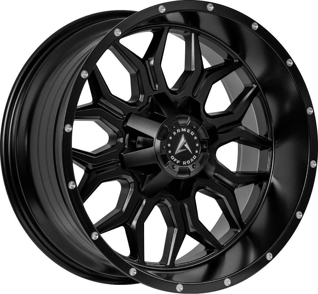 ARMED OFF-ROAD INFANTRY 108.1 18x9 6x135|6x139.7 12 SATIN BLACK + MILLED HOLES