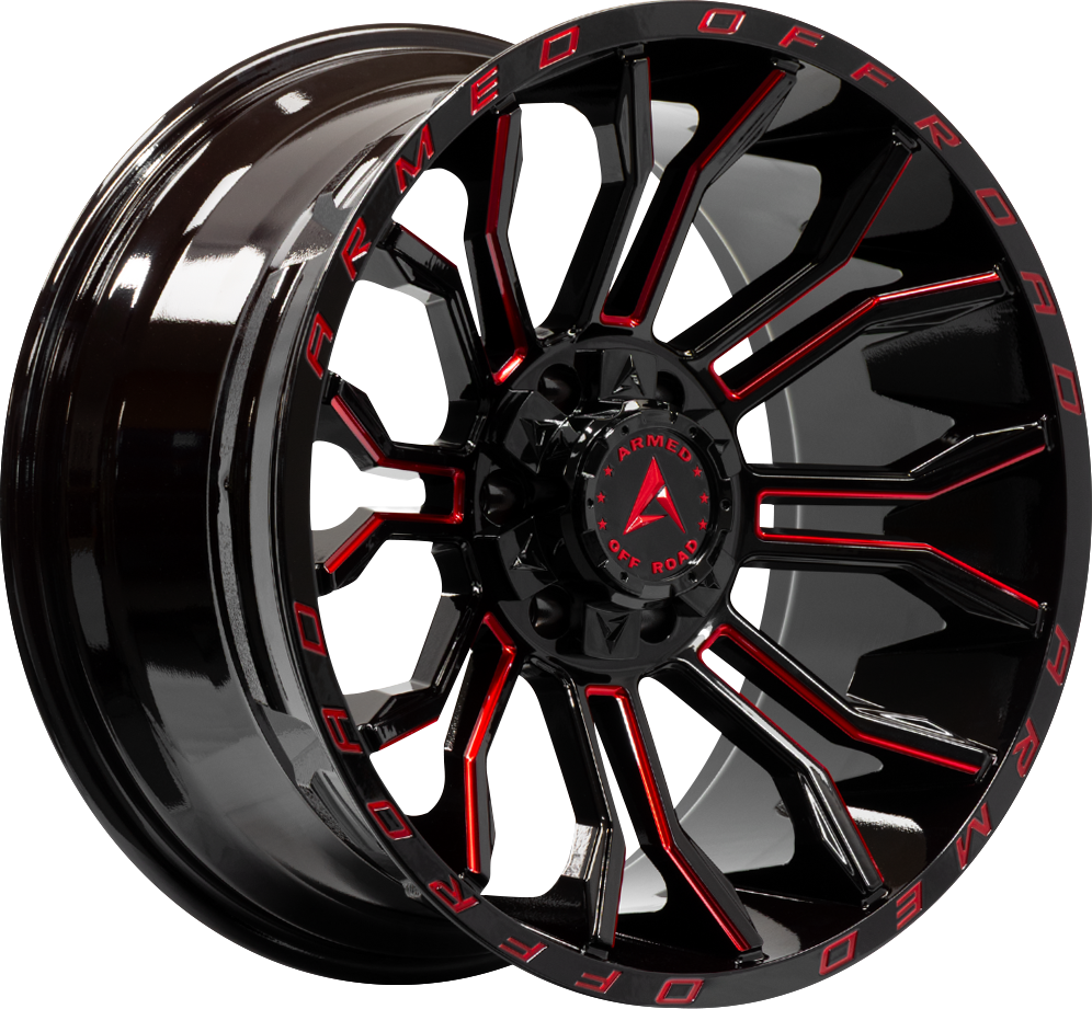 ARMED OFF-ROAD HAVOC 110.1 20x10 5x139.7|5x150 0 GLOSS BLACK MILLED + RED