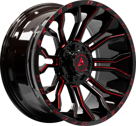 ARMED OFF-ROAD HAVOC 110.1 20x10 5x139.7|5x150 0 GLOSS BLACK MILLED + RED
