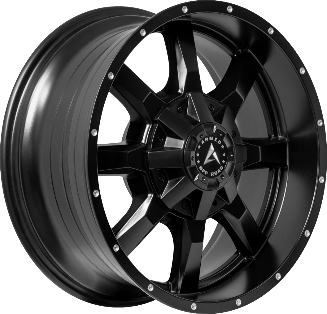 ARMED OFF-ROAD FRONTLINE 108.1 17x9 6x135|6x139.7 -6 SATIN BLACK MILLED HOLES