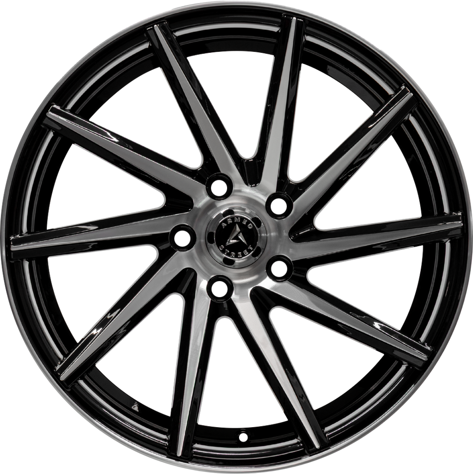 ARMED STREET .38 CAL 74.1 19x8.5 5x112|5x114.3 35 GLOSS BLACK MACHINED FACE