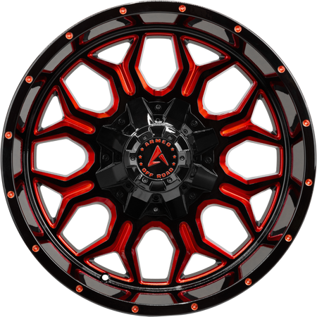 ARMED OFF-ROAD INFANTRY 78.1 18x9 5x127|5x139.7 12 GLOSS BLACK RED MILLED