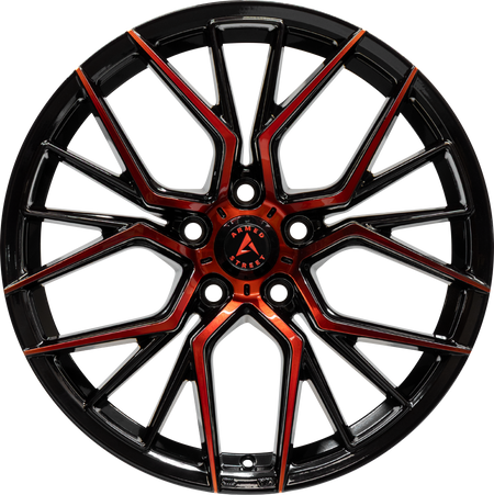 ARMED STREET TACTICAL 74.1 19x9.5 5x112|5x114.3 35 GLOSS BLACK MACHINE FACE + RED CLEAR COAT