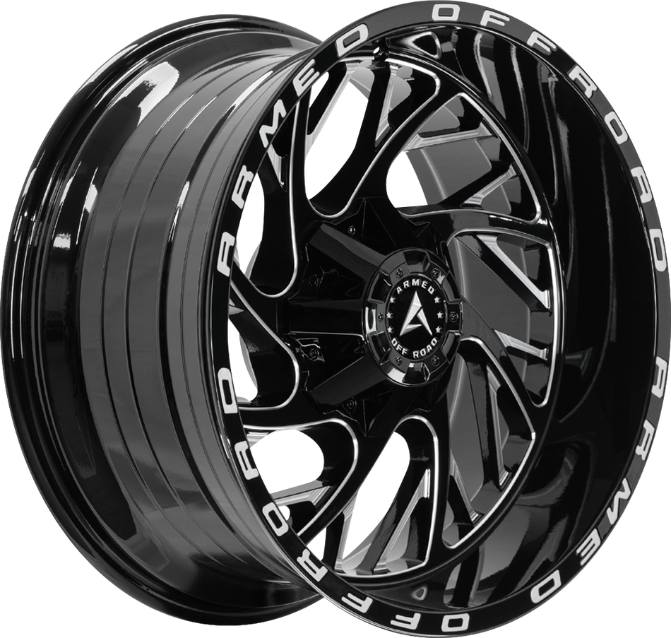 ARMED OFF-ROAD CARNAGE 78.1 20x12 5x127|5x139.7 -44 GLOSS BLACK MILLED ARMED
