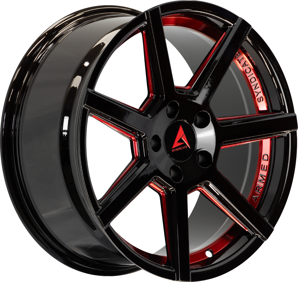 ARMED SYNDICATE ASSASSIN 74.1 20x9 5x108|5x110 32 GLOSS BLACK + RED