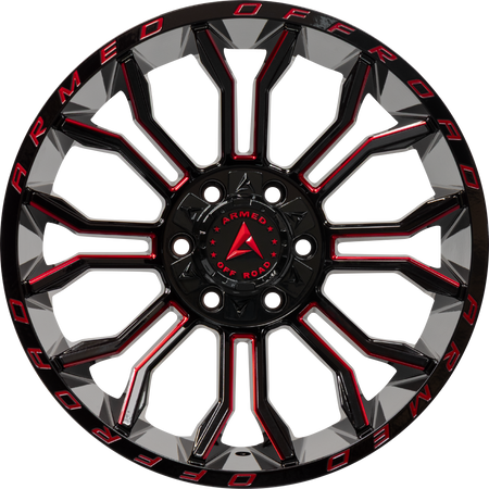 ARMED OFF-ROAD HAVOC 125.1 20x10 8x165.1|8x170 -18 GLOSS BLACK MILLED + RED