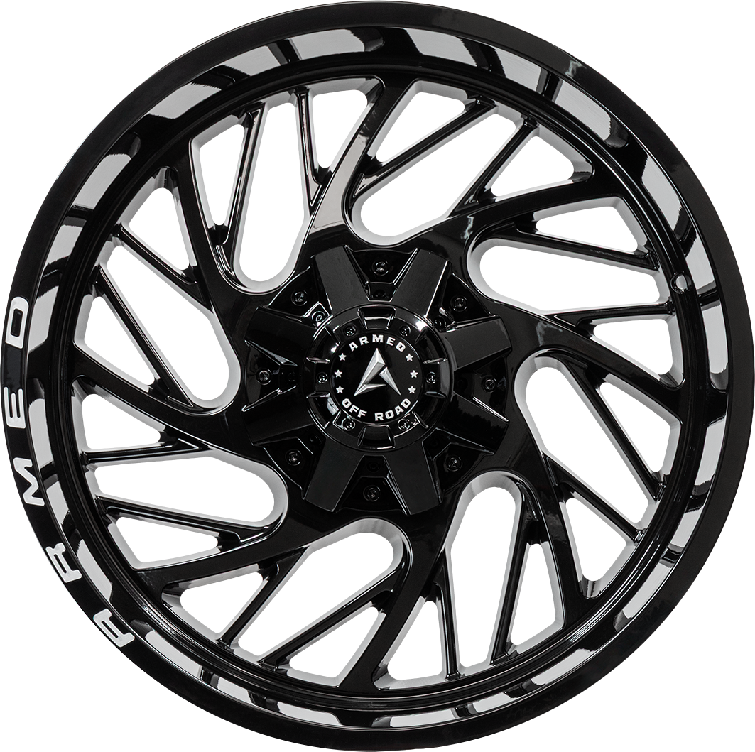 ARMED OFF-ROAD CARNAGE 78 20x9 5x127|5x139.7 12 GLOSS BLACK + ARMED MILLING