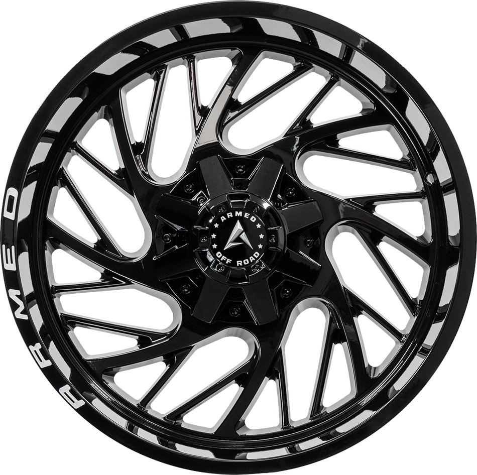 ARMED OFF-ROAD CARNAGE 110.1 20x12 5x139.7|5x150 -44 GLOSS BLACK + ARMED MILLING