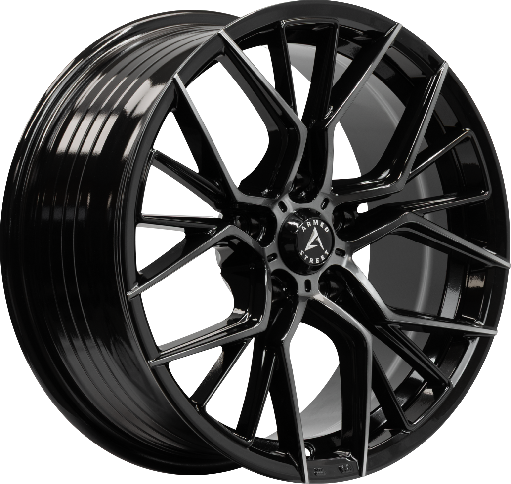 ARMED STREET TACTICAL 74.1 17x7.5 5x112|5x114.3 30 GLOSS BLACK MACHINED + BLACK CLEAR COAT