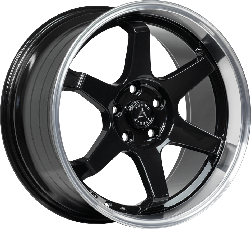 ARMED STREET VETERAN 74.1 16x7 5x112|5x114.3|5x120 27 GLOSS BLACK MACHINED LIP