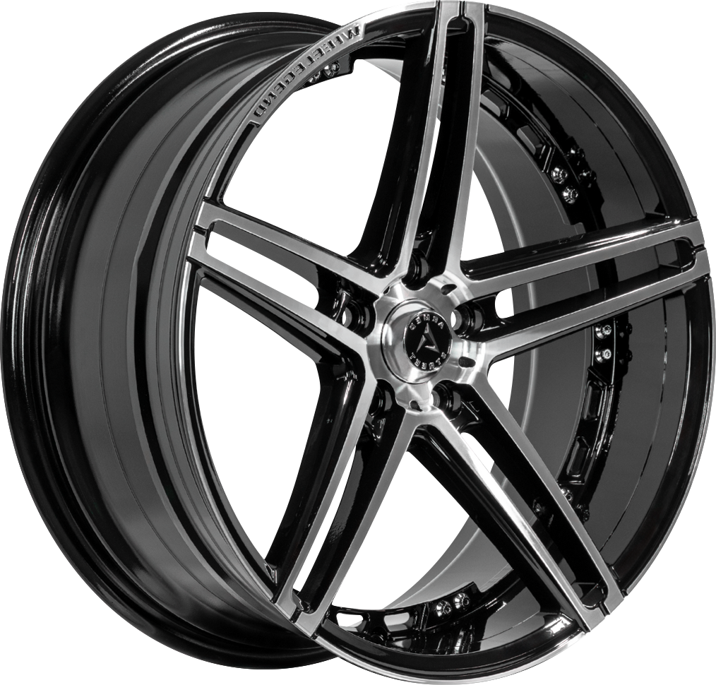 ARMED STREET STEALTH 74.1 18x8.5 5x112|5x114.3 35 GLOSS BLACK MACHINED FACE
