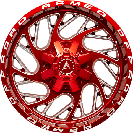 ARMED OFF-ROAD CARNAGE 108.1 20x10 6x135|6x139.7 -18 CANDY RED + MILLING & ARMED WRITING