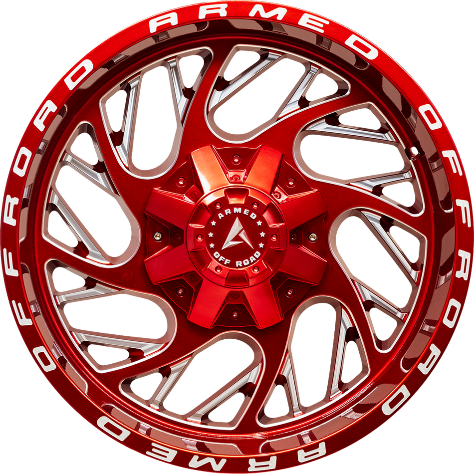 ARMED OFF-ROAD CARNAGE 125.1 20x10 8x165.1|8x180 -18 CANDY RED + MILLING & ARMED WRITING
