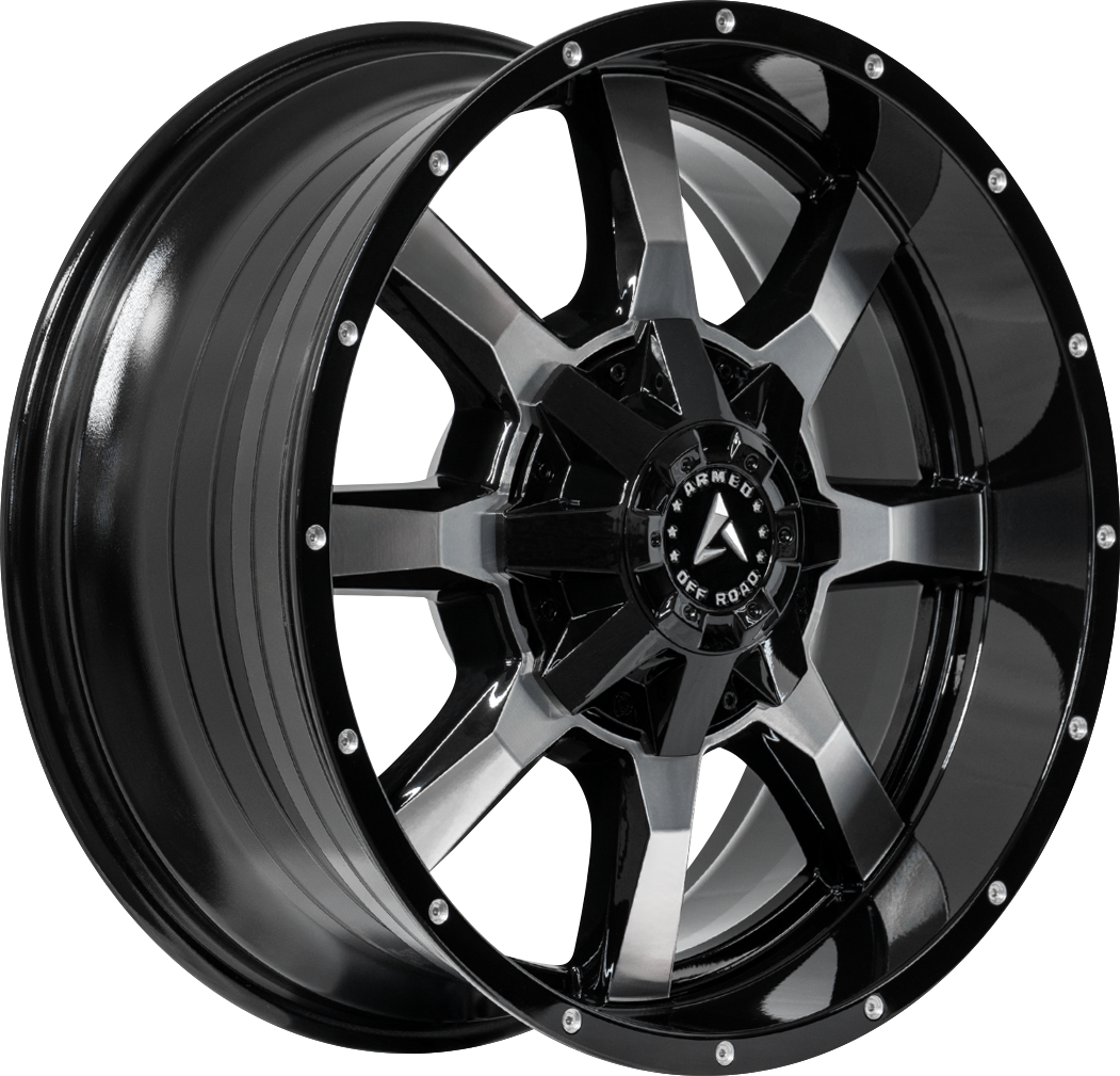 ARMED OFF-ROAD FRONTLINE 125.1 20x9 8x165.1|Blank 12 GLOSS BLACK MACHINED FACE