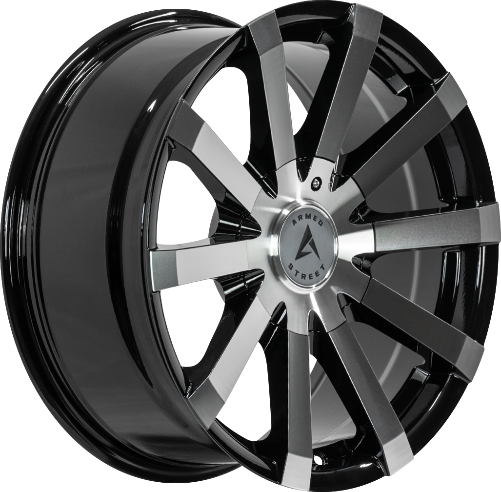 ARMED STREET OUTLAW 74.1 17x8 5x108|5x110|5x112|5x114.3 35 GLOSS BLACK MACHINED FACE