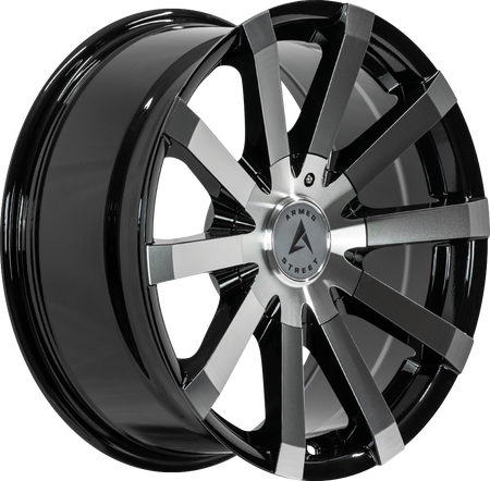 ARMED STREET OUTLAW 74.1 18x8 5x108|5x110|5x112|5x114.3 35 GLOSS BLACK MACHINED FACE