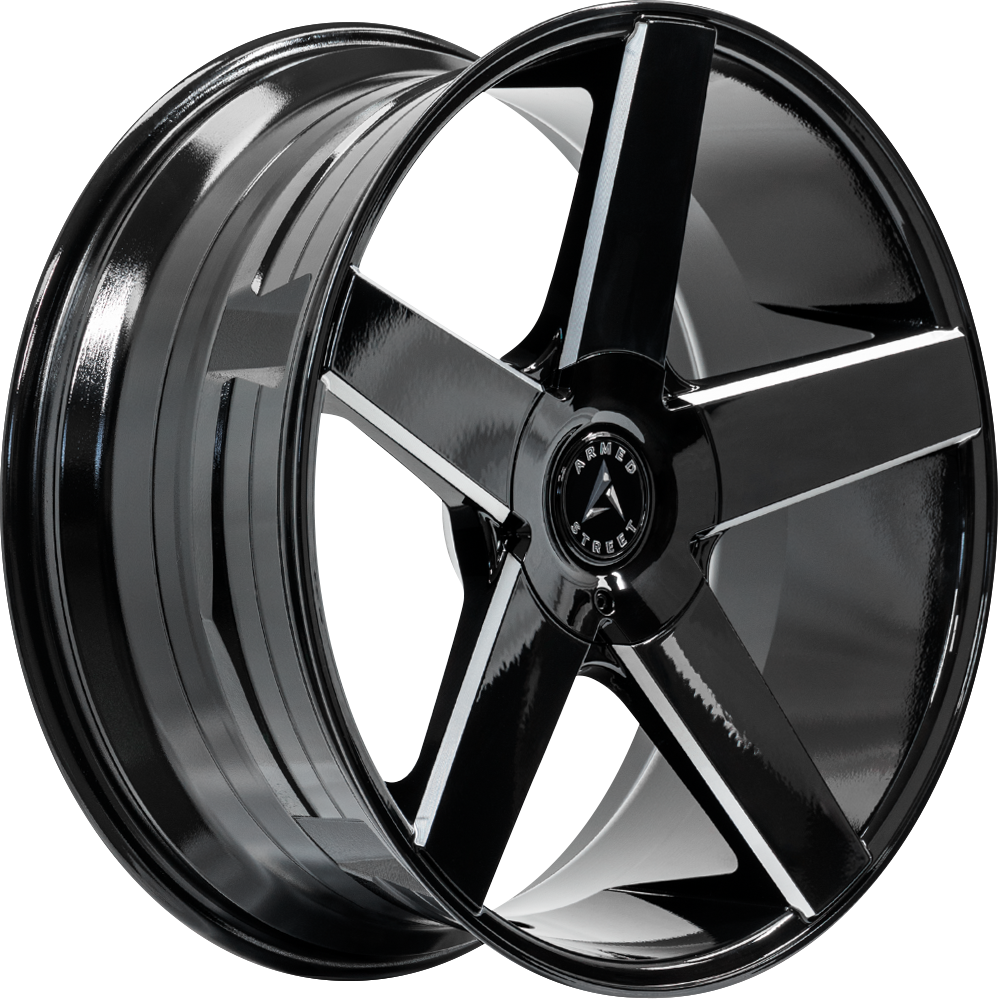 ARMED STREET HUSTLER 87.1 22x9.5 Blank 25 GLOSS BLACK MILLED