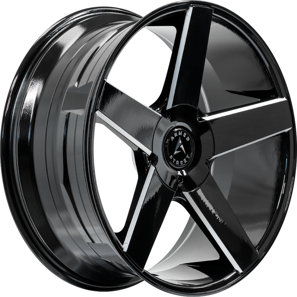 ARMED STREET HUSTLER 87.1 22x9.5 Blank 25 GLOSS BLACK MILLED
