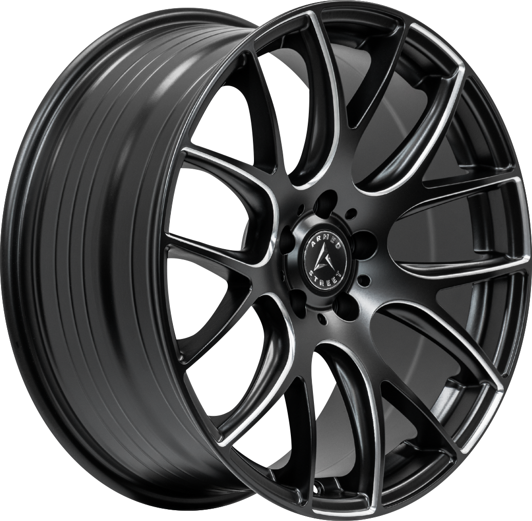 ARMED STREET AMMO 74.1 20x8.5 5x115 20 SATIN BLACK MILLED SPOKES