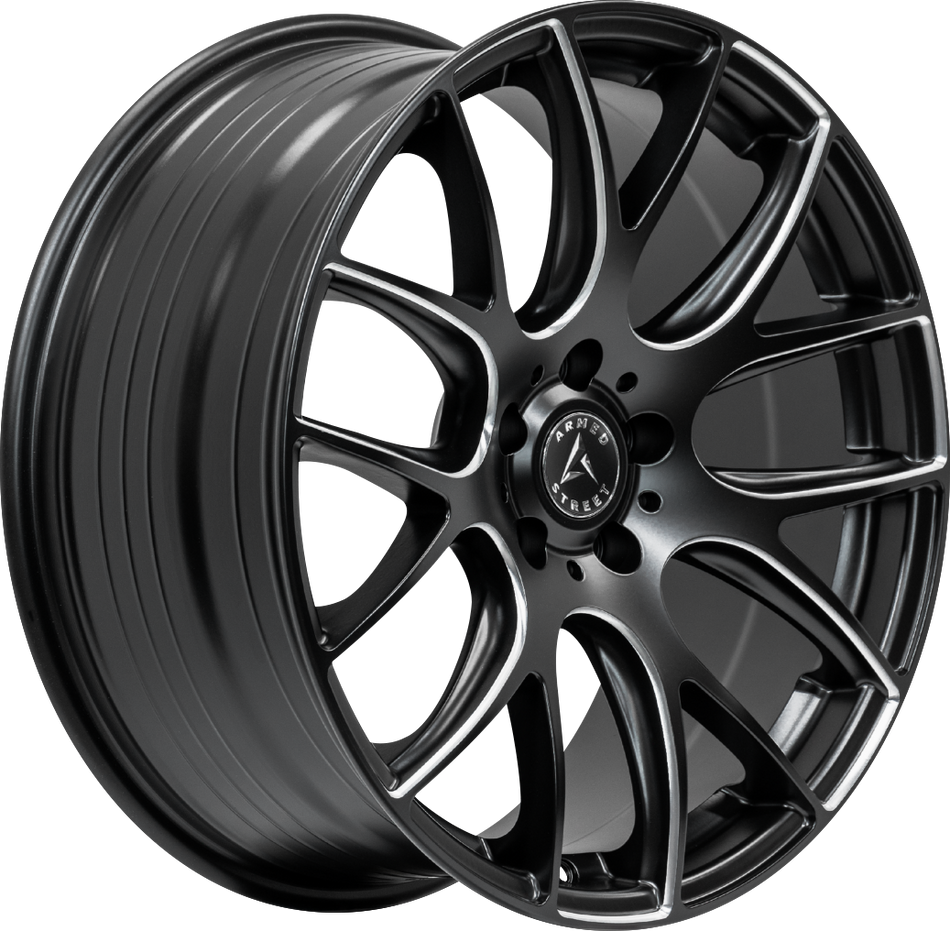 ARMED STREET AMMO 74.1 20x8.5 5x115 20 SATIN BLACK MILLED SPOKES