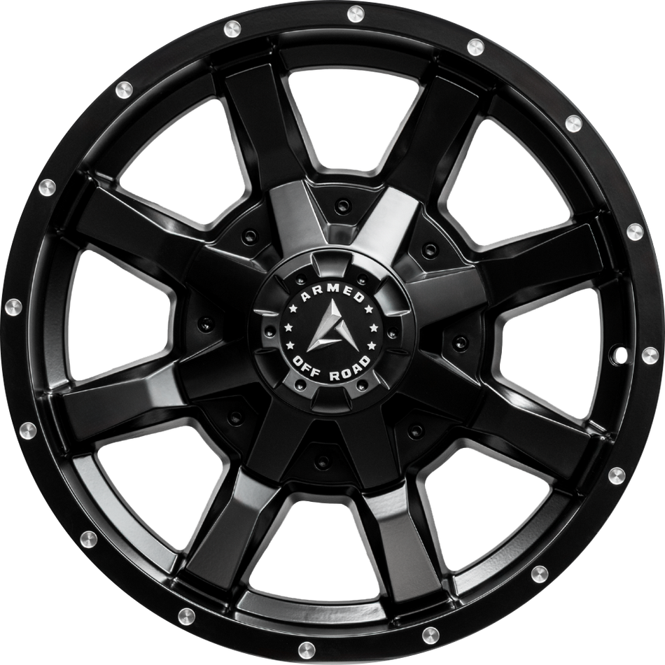 ARMED OFF-ROAD FRONTLINE 125.1 20x9 8x165.1|8x180 12 SATIN BLACK MILLED HOLES