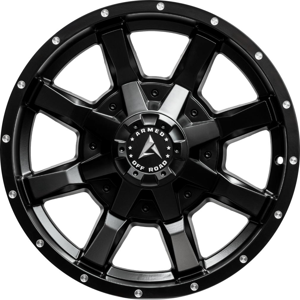 ARMED OFF-ROAD FRONTLINE 125.1 17x9 8x165.1|Blank -6 SATIN BLACK MILLED HOLES