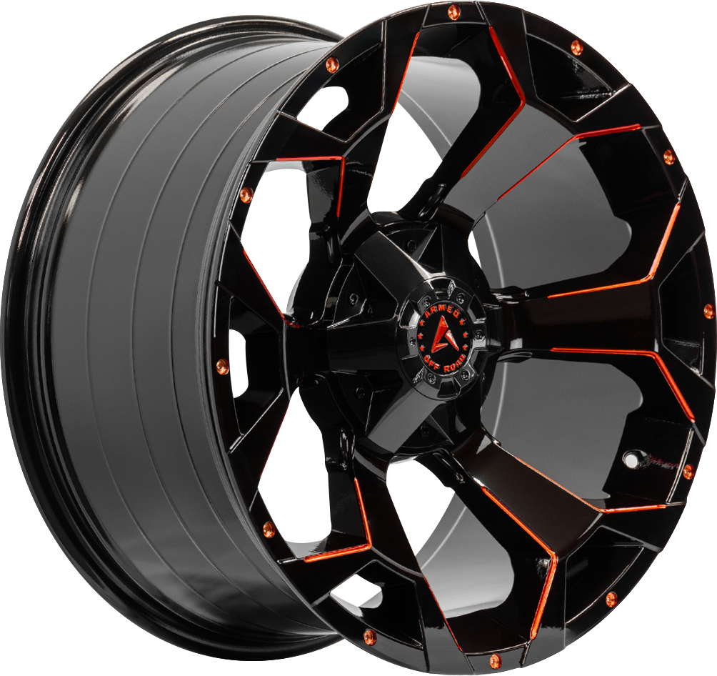 ARMED OFF-ROAD BOMBER 78.1 20x10 5x127|5x139.7 0 GLOSS BLACK RED MILLED