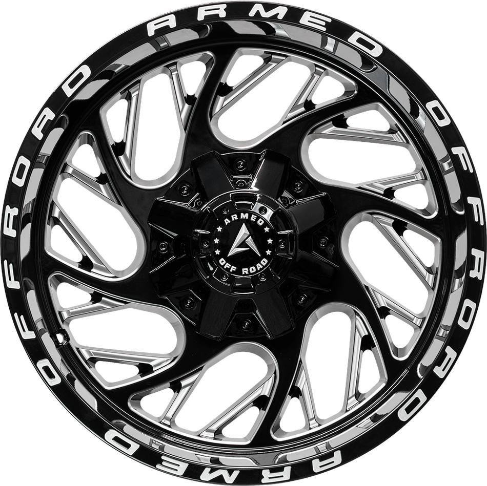 ARMED OFF-ROAD CARNAGE 78.1 20x12 5x127|5x139.7 -44 GLOSS BLACK MILLED ARMED