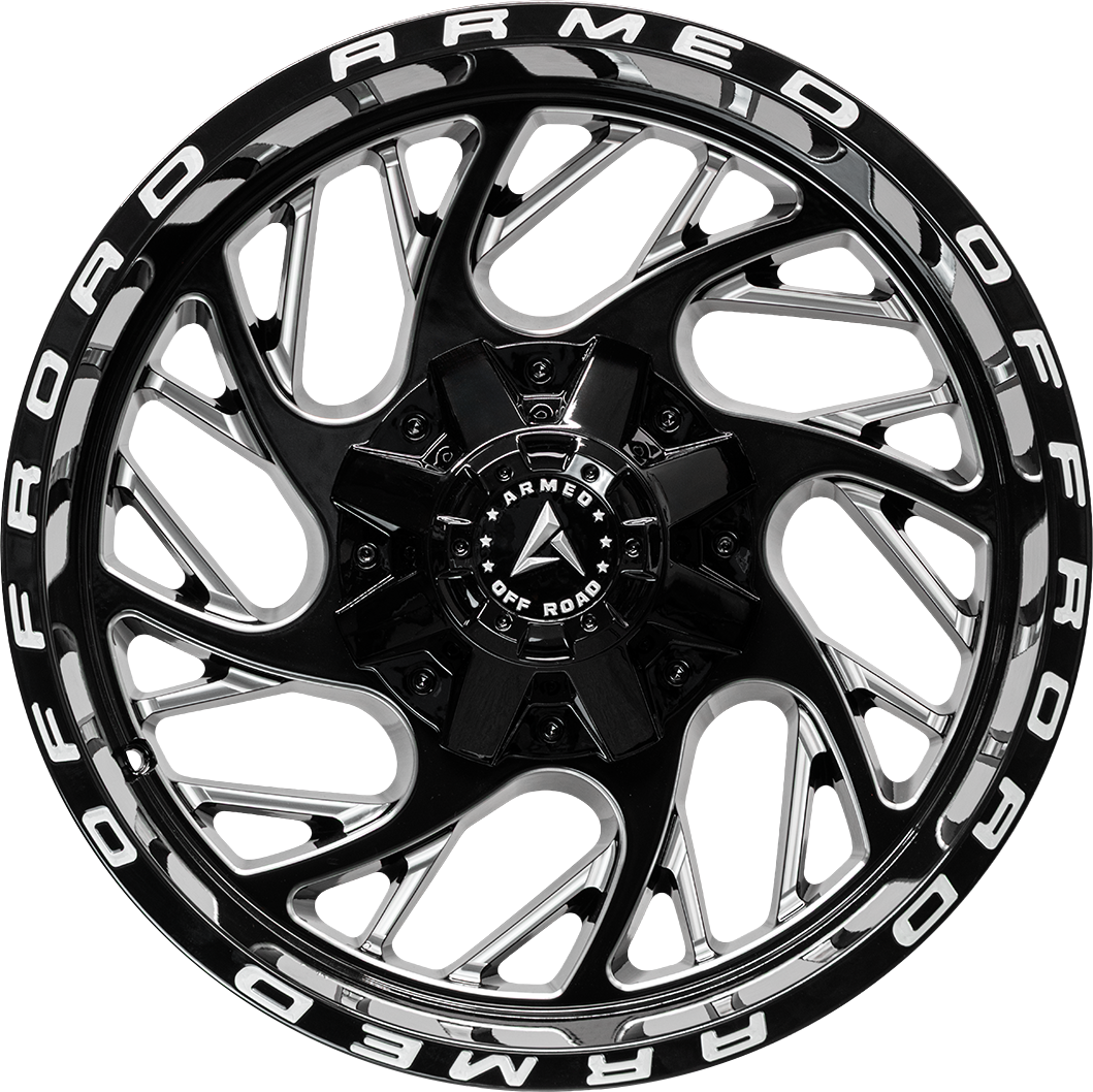 ARMED OFF-ROAD CARNAGE 125.1 22x12 8x165.1|8x170 -44 GLOSS BLACK MILLED ARMED