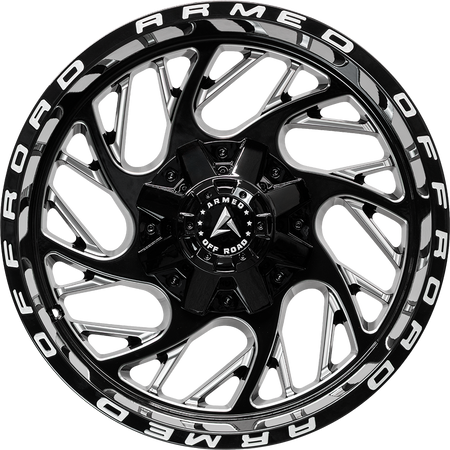 ARMED OFF-ROAD CARNAGE 125.1 22x12 8x165.1|8x170 -44 GLOSS BLACK MILLED ARMED