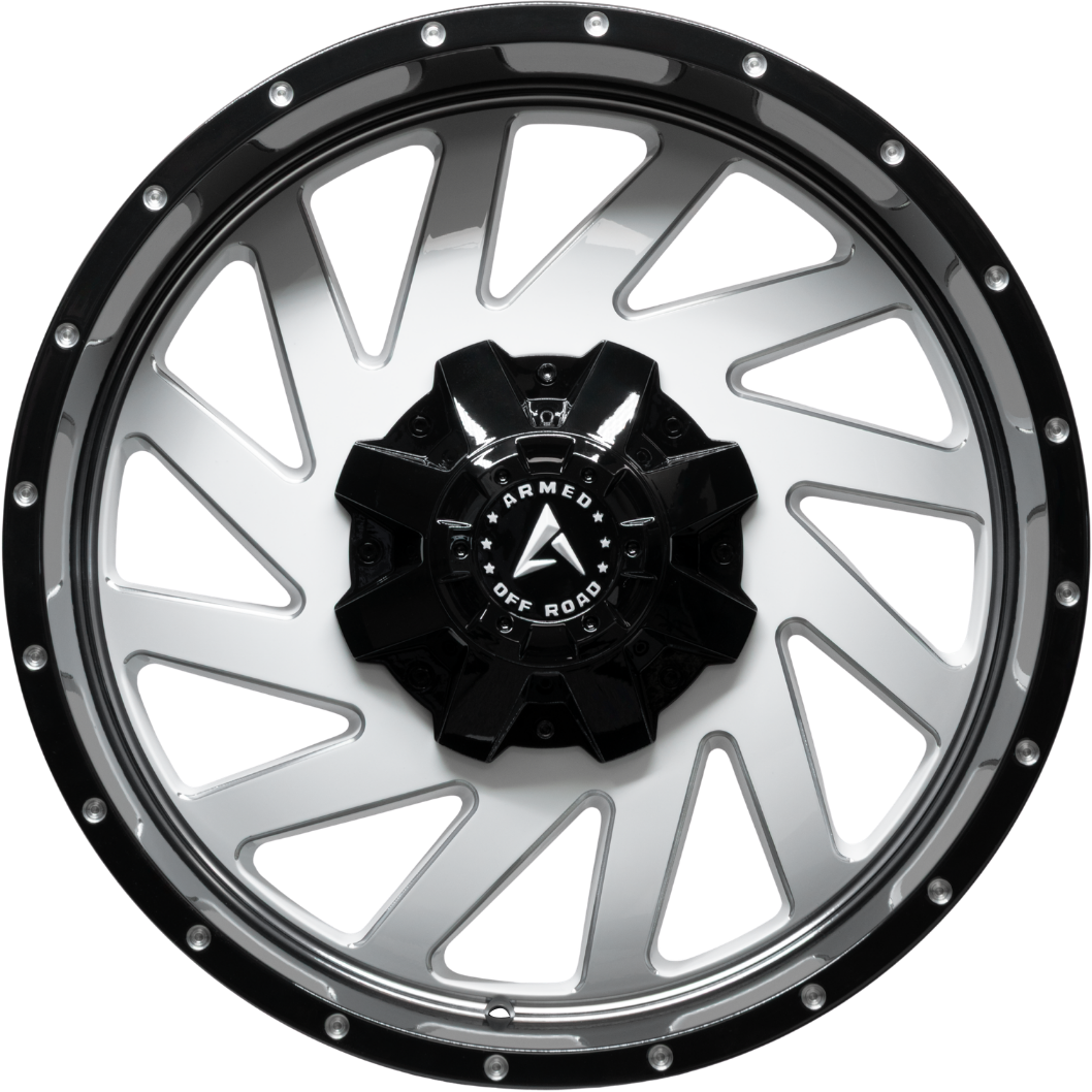 ARMED OFF-ROAD AGGRESSOR 125.1 20x10 8x165.1|8x180 -24 GLOSS WHITE MILLED BLACK LIP