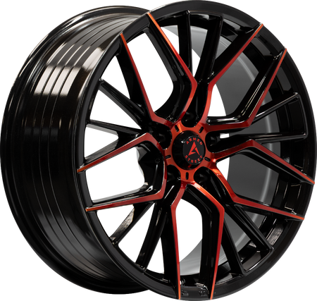 ARMED STREET TACTICAL 74.1 20x9 5x112|5x114.3 30 GLOSS BLACK MACHINE FACE + RED CLEAR COAT