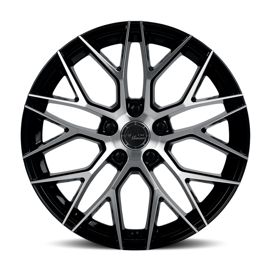 Katana – KR01 GLOSS BLACK MACHINE FACE – 17X7.5 – 5x108 – 40 mm – Glossy Black Machined Face