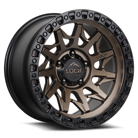 Lock Off-Road – Lunatic Matte Bronze – 20X9 – 6x139.7 – Matte Bronze W Matte Black Ring