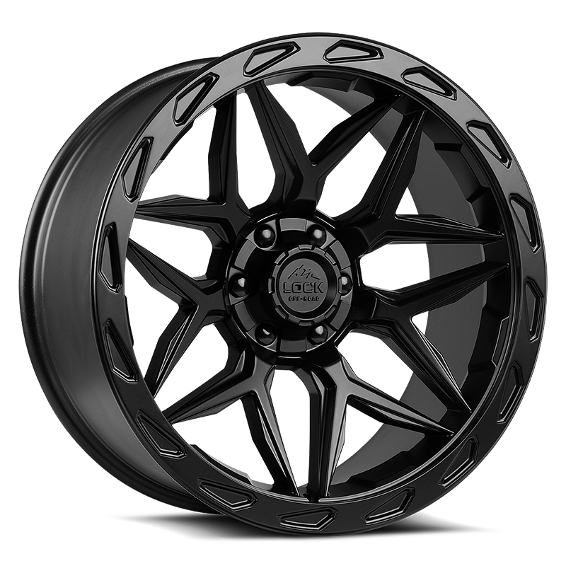 Lock Off-Road – Matrix Matte Black – 20X10 – 8x180 – -18 mm – Matte Black W Matte Black Ring