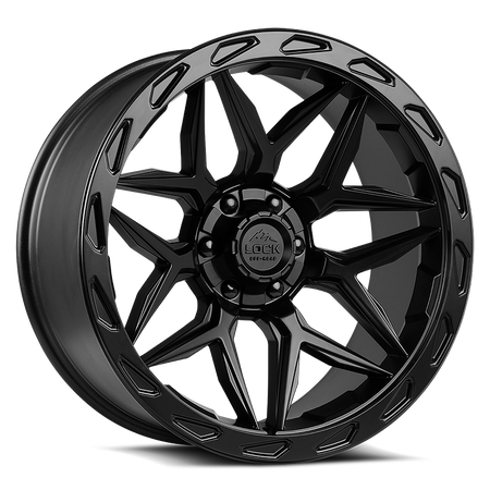 Lock Off-Road – Matrix Matte Black – 20X10 – 8x180 – -18 mm – Matte Black W Matte Black Ring